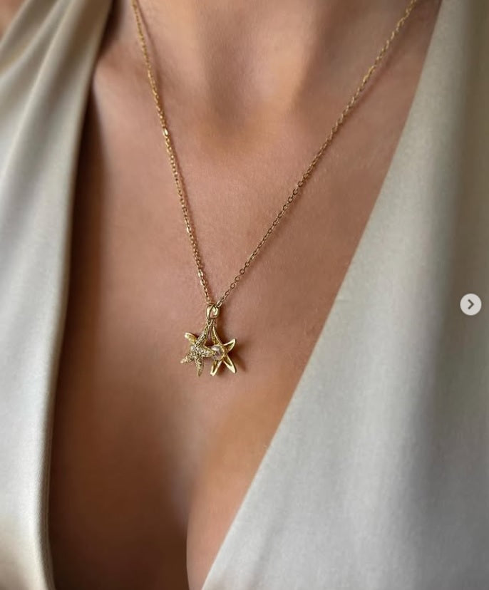Starfish & Pearl Necklace – Ocean-Inspired Elegance Necklace