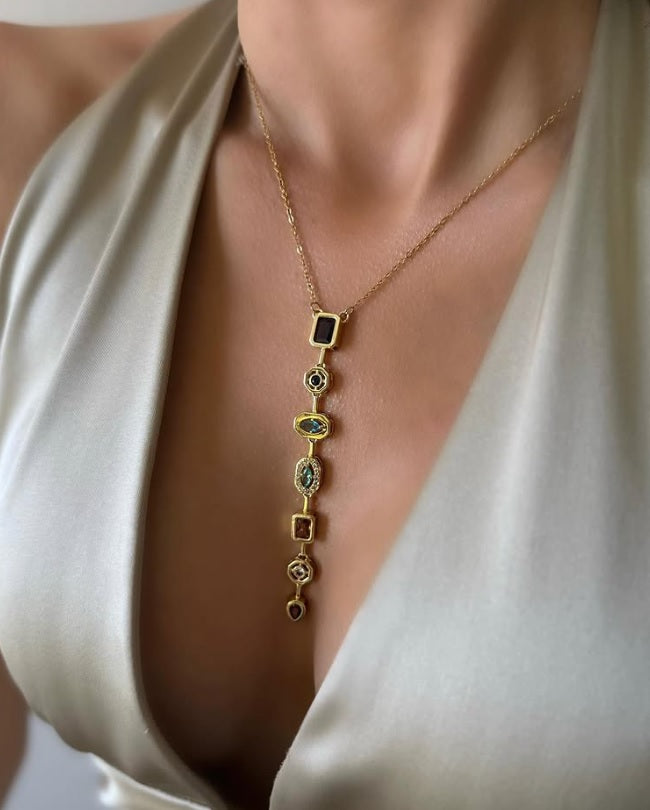 Egypt Zircon Diamond Necklace Stainless Steel, Elegant Jewelry for Women