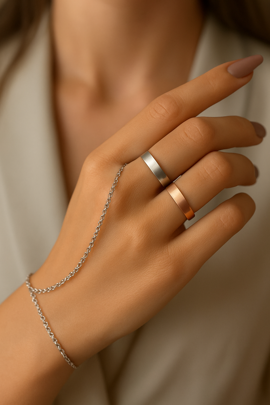 18K Gold Stainless Steel Love Ring, Waterresistant Women Jewelry Ring, Gift For Her